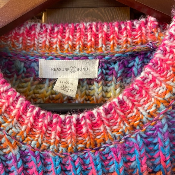 Treasure & Bond Beautiful Rainbow Sweater Size L 10/12 - Picture 2 of 4